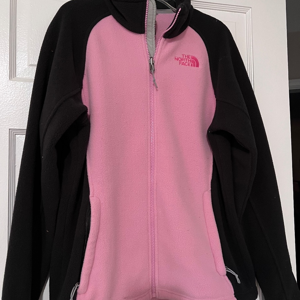 Pink & Black North Face Jacket-breast cancer edition